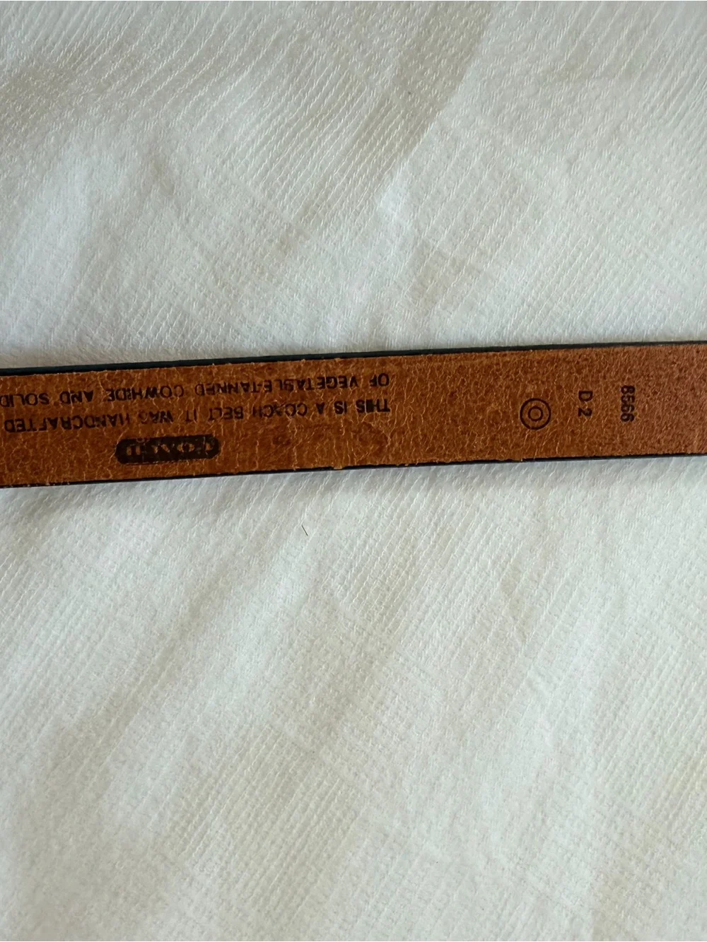 Coach Tan Leather Belt with Silver Buckle